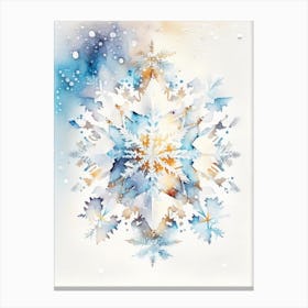 Symmetry, Snowflakes, Storybook Watercolours 4 Canvas Print