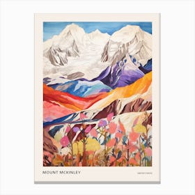 Mount Mckinley United States 1 Colourful Mountain Illustration Poster Canvas Print