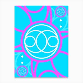 Geometric Glyph in White and Bubblegum Pink and Candy Blue n.0027 Canvas Print