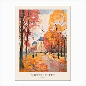 Autumn City Park Painting Parc De La Vilette Paris Poster Canvas Print