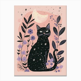Black Cat In The Moonlight 5 Canvas Print