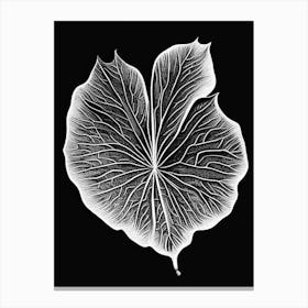 Gotu Kola Leaf Linocut 2 Canvas Print