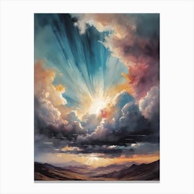 Abstract Glitch Clouds Sky (41) Canvas Print