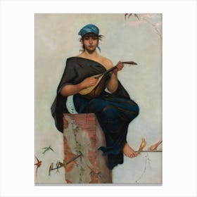 The Lute Player by Frederik Hendrik Kaemmerer (1839 - 1902) Canvas Print