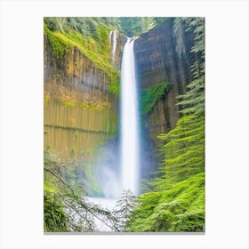 Silver Falls State Park Waterfall, United States Majestic, Beautiful & Classic (1) Canvas Print