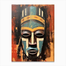 Whispers Of Wisdom; African Tribal Mask Chronicles Canvas Print