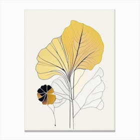 Ginkgo Spices And Herbs Minimal Line Drawing 4 Canvas Print