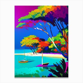 Koh Rong Cambodia Colourful Painting Tropical Destination Canvas Print