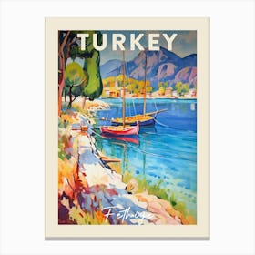 Fethiye Turkey 4 Fauvist Painting  Travel Poster Canvas Print