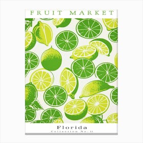 Lime Fruit Poster Gift Florida Market Canvas Print