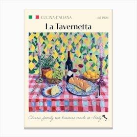 La Tavernetta Trattoria Italian Poster Food Kitchen Canvas Print
