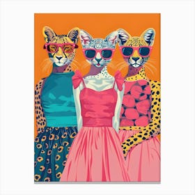 Three Leopards In Sunglasses Canvas Print