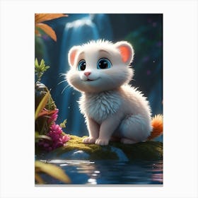 Cute White Cat Canvas Print