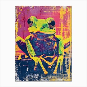 Polaroid Inspired Frogs 1 Canvas Print
