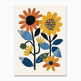 Painted Florals Sunflower 1 Canvas Print