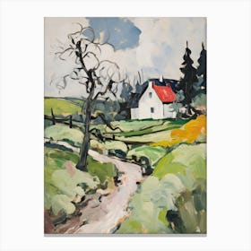 A Cottage In The English Country Side Painting 10 Canvas Print