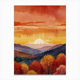 Sunset In The Mountains Canvas Print