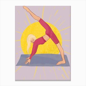 Yoga Pose, Yoga girl, Sunrise Canvas Print