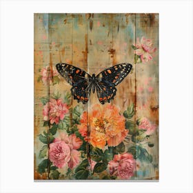 Butterfly And Flowers 8 Canvas Print