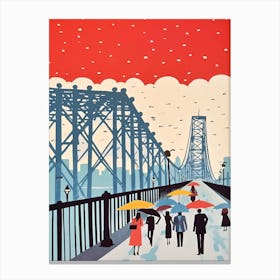 Howrah Bridge, West Bengal, India Colourful 2 Canvas Print
