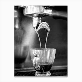 Espresso Machine Pouring Coffee Canvas Print