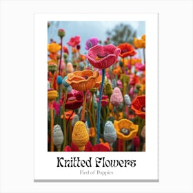 Knitted Flowers Fied Of Poppies 3 Canvas Print