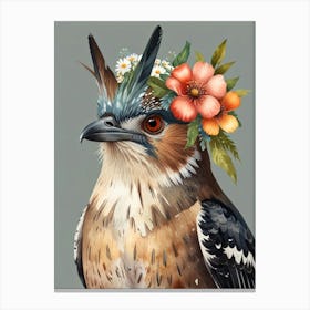 Bird With Flower Crown 3 Canvas Print