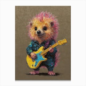 Hedgehog Playing Guitar 4 Canvas Print