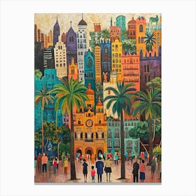Kitsch Mexico City Painting 2 Canvas Print