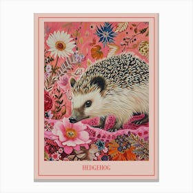 Floral Animal Painting Hedgehog 5 Poster Canvas Print