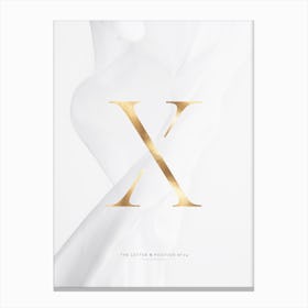 Letter X Gold Canvas Print