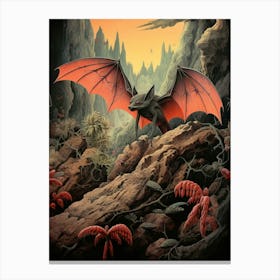Mexican Free Tailed Bat Vintage Illustration 3 Canvas Print