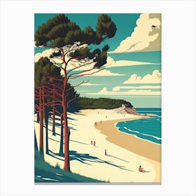 Pirita Beach, Estonia - Retro Landscape Beach and Coastal Theme Travel Poster Canvas Print