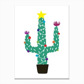 Cactus Christmas Tree Canvas Print