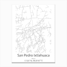 San Pedro Ixcatlan,Mexico Minimalist Map Canvas Print