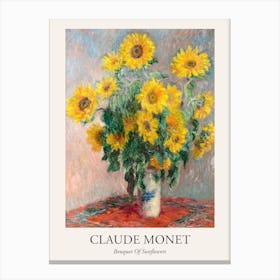 Bouquet Of Sunflowers, Claude Monet  Poster Canvas Print