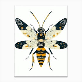 Colourful Insect Illustration Yellowjacket 11 Canvas Print