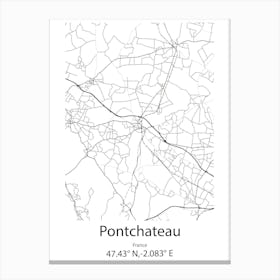 Pontchateau,France Minimalist Map Canvas Print