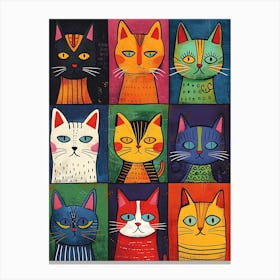 Cats In A Square Canvas Print