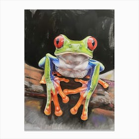 Red Eyed Tree Frog Pastel Watercolour 2 Leinwandbild