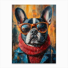 The Coolest Dog In Town 4 Canvas Print