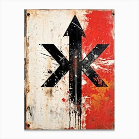 Abstract Grunge Aesthetic Featuring Dirty Black And Grimy White Lines As Symbols Of Time And Progres (6) Canvas Print