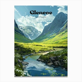 Glencoe Scotland Lochaber Travel Art Canvas Print