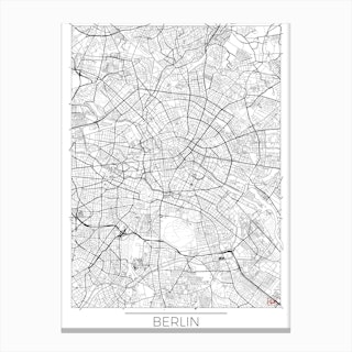 Berlin Map Minimal Canvas Print