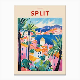 Split Croatia 2 Fauvist Travel Poster Canvas Print
