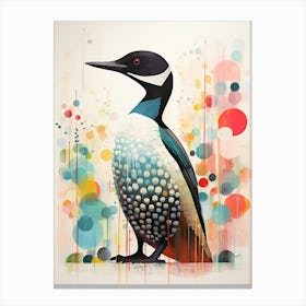 Bird Painting Collage Loon 3 Canvas Print