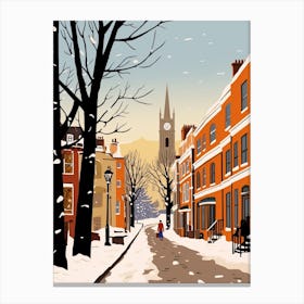 Retro Winter Illustration Richmond England 1 Canvas Print