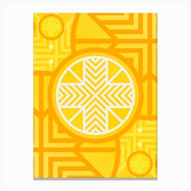 Geometric Abstract Glyph in Happy Yellow and Orange n.0059 Canvas Print