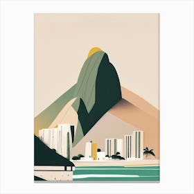 Rio De Janeiro Brazil Simplistic Tropical Destination Canvas Print