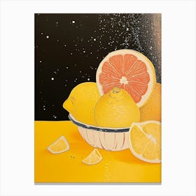 Citrus Fruit Art Deco 1 Canvas Print